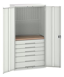 Bott Verso Basic Tool Cupboards Cupboard with shelves Verso 1050x550x2000H Cupboard 6 Drawer Louvre Back Panel